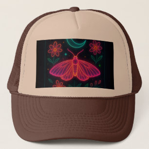 Neon Cosmic Butterfly   Ätherische Blume und Stern Truckerkappe