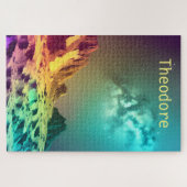 Neon Cosmic Mountain Range Puzzle (Horizontal)