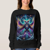 Neon Cosmic Owl Sweatshirt T - Shirt Design. (Vorderseite)