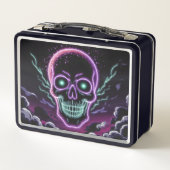 Neon Cosmic Skull Metall Brotdose (Rückseite)