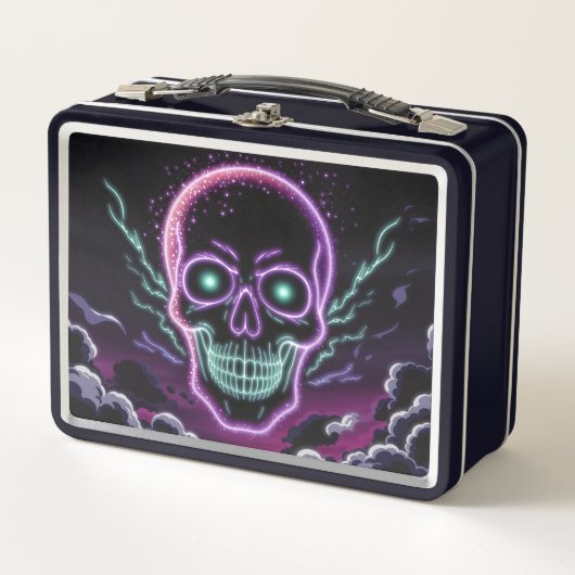 Neon Cosmic Skull Metall Brotdose (Vorderseite)