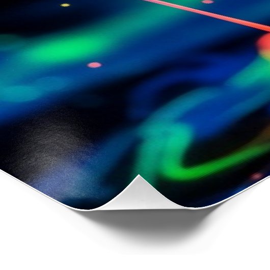 Neon Cosmic Splash – Vibrant Abstract Fantasy Art Poster (Ecke)