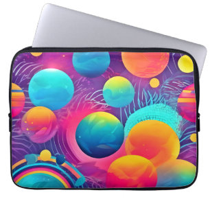 Neon Cosmos Abstract Design Laptopschutzhülle