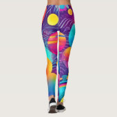 Neon Cosmos Abstract Design Leggings (Rückseite)