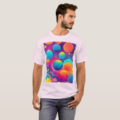 Neon Cosmos Abstract Design T-Shirt (Vorne ganz)
