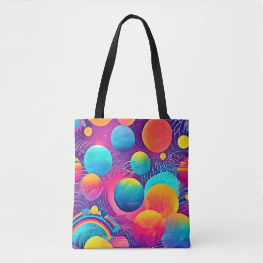 Neon Cosmos Abstract Design Tasche (Vorderseite)