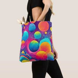 Neon Cosmos Abstract Design Tasche