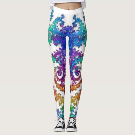 Neon Cosmos Spiral Leggings (Vorderseite)