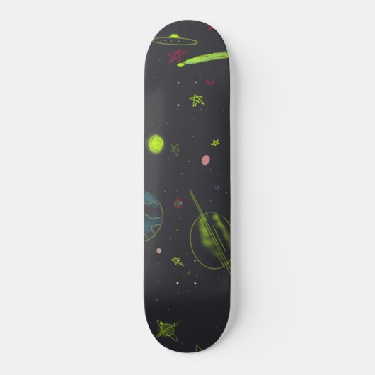 Neon Cosmos Universe Cool Skateboard Deck (Vorderseite)