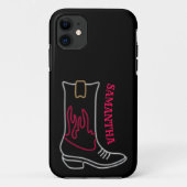 Neon Cowboy Boot Anpassbarer Name Case-Mate iPhone Hülle (Rückseite)