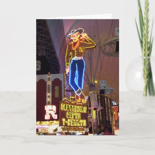 Neon Cowboy Sign Las Vegas Karte (Vorderseite)