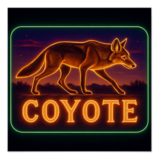 Neon Coyote Poster (Vorderseite)