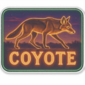 Neon Coyote Sticker (Vorderseite)