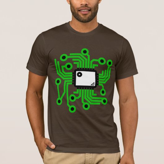 Neon-CPU-Chip-Grün T-Shirt (Vorderseite)