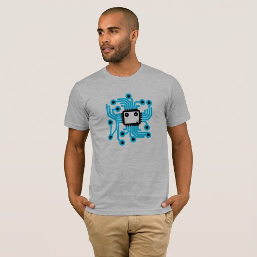 Neon CPU-Computer-Chip T-Shirt (Vorne ganz)