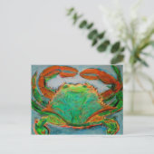 Neon Crab Postkarte (Stehend Vorderseite)