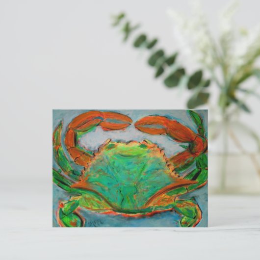 Neon Crab Postkarte (Stehend Vorderseite)