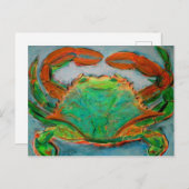 Neon Crab Postkarte (Vorne/Hinten)
