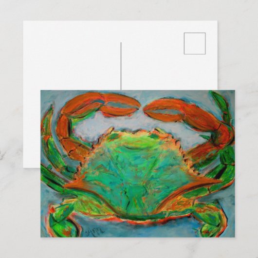 Neon Crab Postkarte (Vorne/Hinten)