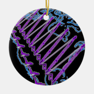 NEON CRANE OPERATOR CRANE NORDAMERIKA KARTE NEBEN KERAMIK ORNAMENT