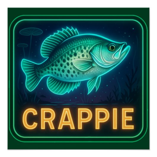 Neon Crappie Poster Print (Vorderseite)