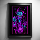Neon Creepy Clown Türkis Pink 2:3 Poster