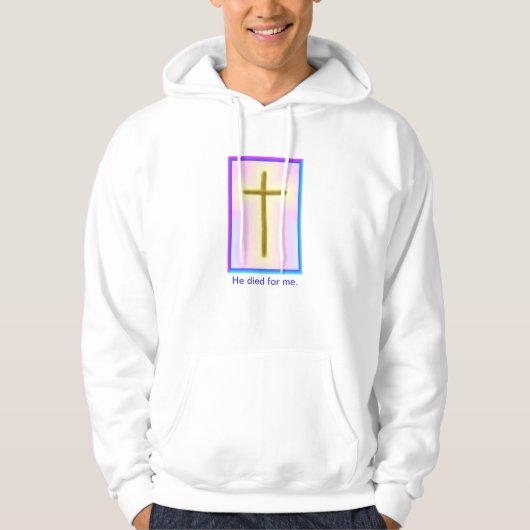 Neon Cross - Er starb für mich. Hoodie (Vorderseite)