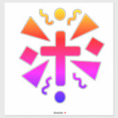 Neon Cross Faith Text Car Sticker (Blatt)