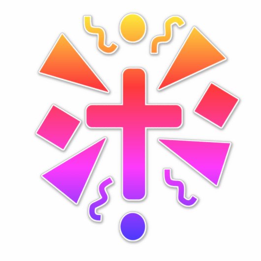 Neon Cross Faith Text Car Sticker (Vorderseite)