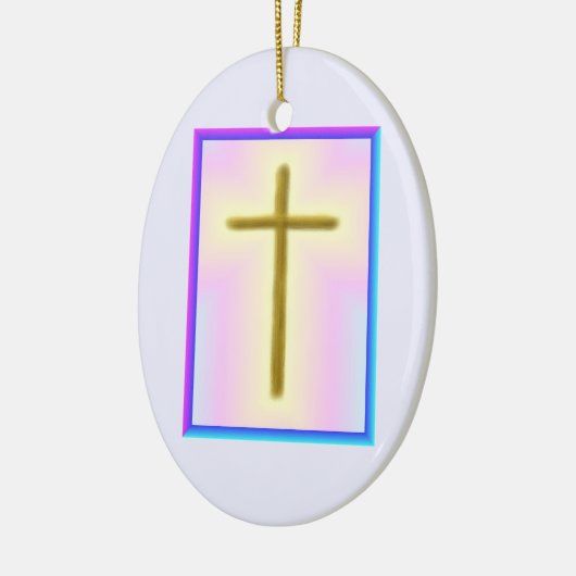 Neon Cross Keramik Ornament (Links)