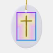 Neon Cross Keramik Ornament (Vorne)