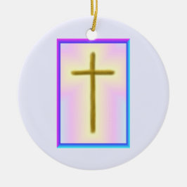 Neon Cross Memorial Ornament
