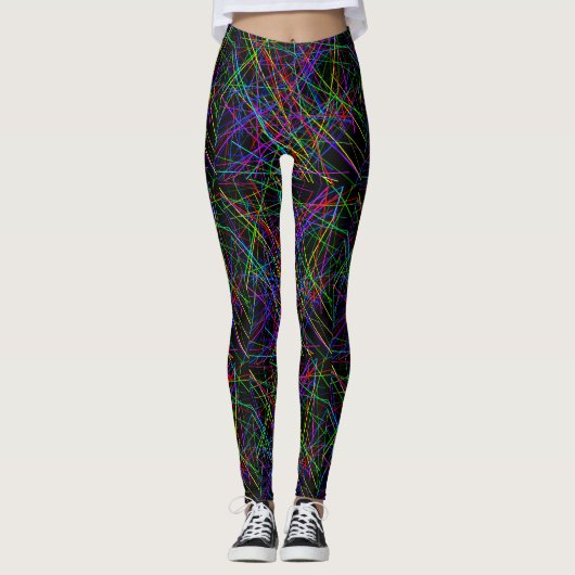 Neon Crosshatch: Unendliches Gitter 2 Leggings (Vorderseite)