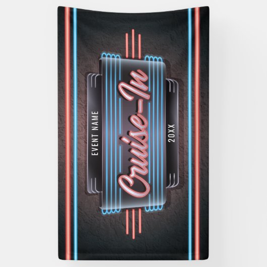 Neon Cruise-In Banner (Vertikal)