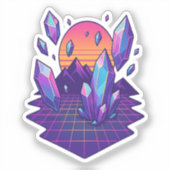 Neon Crystalscape - 80er Vapor Gem Vibes Aufkleber (Vorderseite)