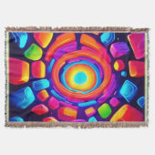 Neon Cube Vortex Art Decke (Vorderseite)