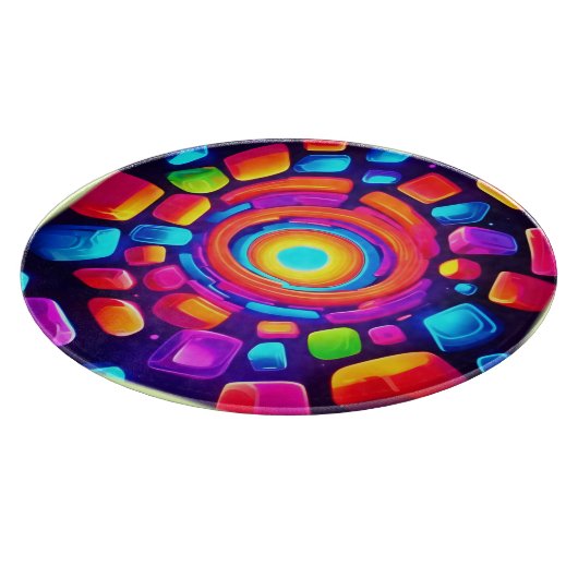 Neon Cube Vortex Art Schneidebrett (Ecke)