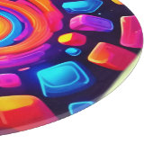 Neon Cube Vortex Art Schneidebrett (Ecke)