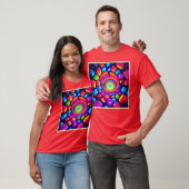 Neon Cube Vortex Art T-Shirt (Unisex)