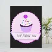 Neon Cupcake Happy Birthday Banner (Stehend Vorderseite)