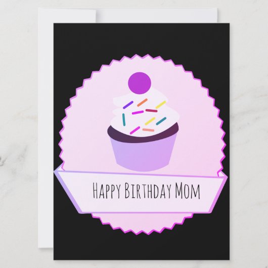 Neon Cupcake Happy Birthday Banner (Vorderseite)