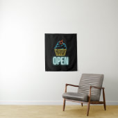 Neon Cupcake Open Sign Wandteppich (Beispiel)