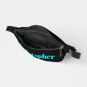 Neon Cyan Classic Name | Black Stylish Bauchtasche (Offen)