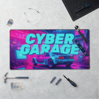 Neon Cyan Magenta Cyberpunk Garage Retro Auto