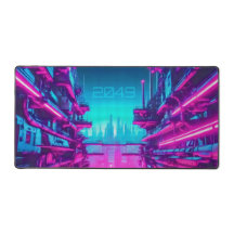 Neon Cyan Magenta Cyberpunk-Stadtlandschaft Gamer