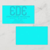 Neon Cyan Minimal Visitenkarte (Vorne/Hinten)