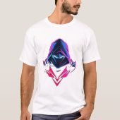 Neon Cyber Assassin Illustration T-Shirt (Vorderseite)