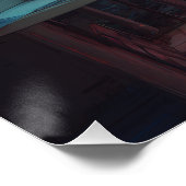 Neon Cyber Café mit Retro-Monitoren Poster (Ecke)