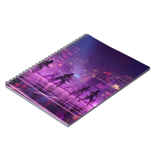 Neon Cyber City Dance Notebook Notizblock (Linke Seite)