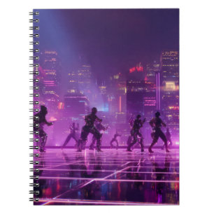 Neon Cyber City Dance Notebook Notizblock